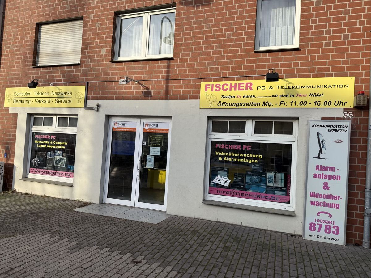 Ladengeschäft von Fischer PC in der Breitscheidstraße 66 in Bernau